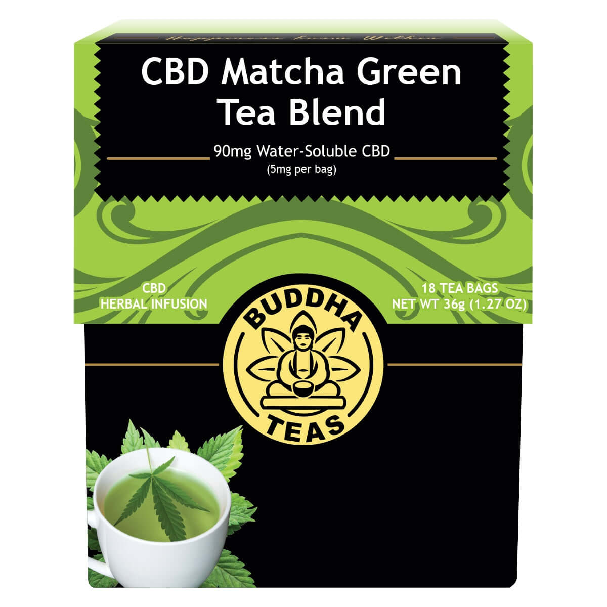 Buddha Teas UK CBD Matcha Green Tea Blend (18 tea bags)