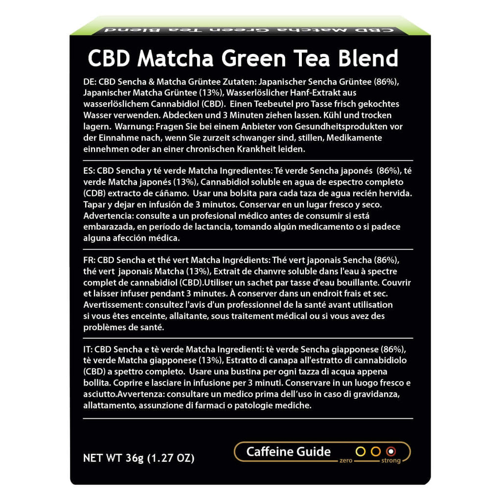 CBD Matcha Green Tea Blend back
